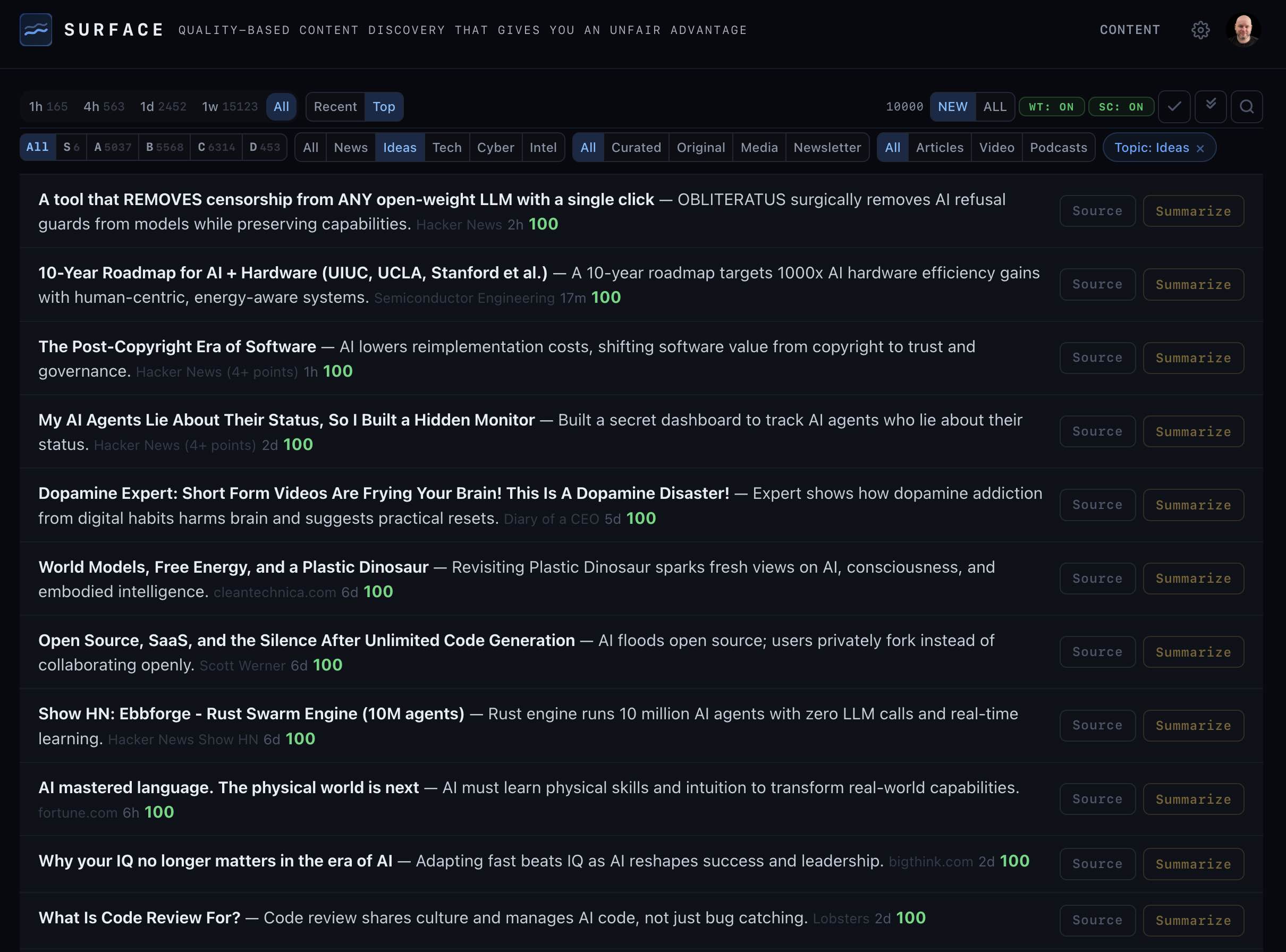 Surface feed — all topics